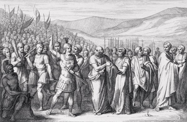 An illustration of the first plebeian secession.