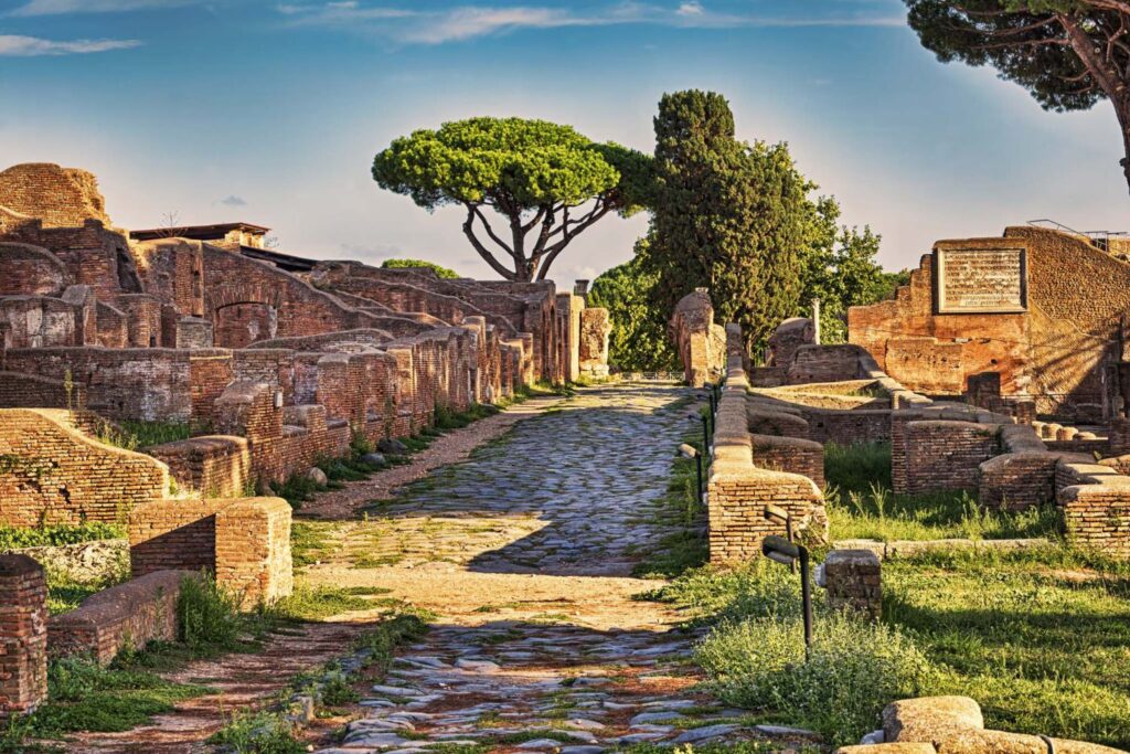 The ruins of Ostia, the first major port of Rome.